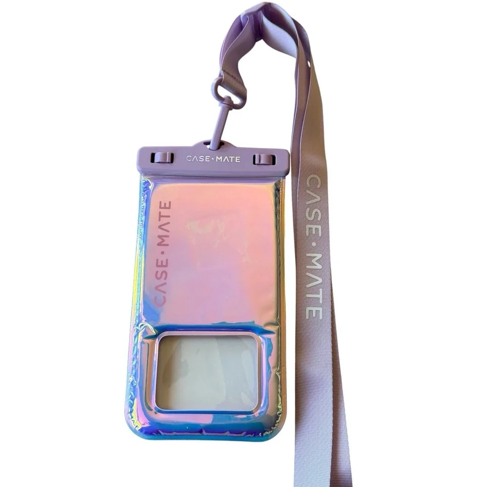 CASE-MATE Soap Bubble Waterproof Floating Phone Pouch Lanyard Iridescent